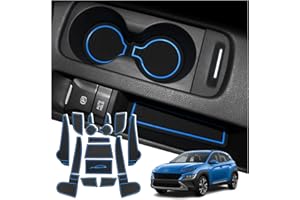 Ruiya per Hyundai Kona Hybrid 2018-2020 2021 Antiscivolo Interno Tappetini, Tappetini in Gomma per Auto Tappetino Bracciolo Protezione Scanalatura Porta Interni Tappetini Gomma Accessori Kona