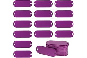 STAYMAX Anodized Aluminum Engraving Blanks Tags Stamping Blanks Tags with 2 Holes 25 Pack (Purple)