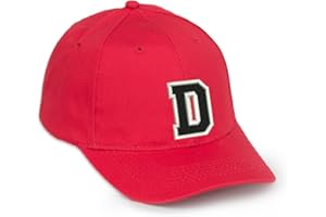 4sold Gorra de béisbol Informal de algodón con Letras del abecedario en Negro Adulto Color Rojo A-Z