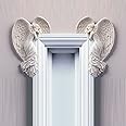 Angel Door Frame Ornament Left Right Door Frame Angel Wall Sculpture Ivory Door Frame Angel Wings Sculpture Vintage Shabby Chic Angelic Figurines Ornament for Door Frame Fireplace Home Art Decoration