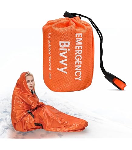 YYTECH Couverture De Survie 210×160 Cm + Sac De Couchage – Réutilisable, Imperméable Et Léger Pour Camping Et Randonnée