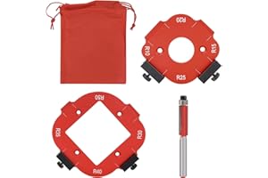 YOSOO HEALTH GEAR Plantilla de Radio de la Esquina Redonda Plantilla de Aluminio Es una de Radio de con Broca Enrutador para Trabajar la Carpintería R10 R15 R20 R25 R30 R35 R40 R50