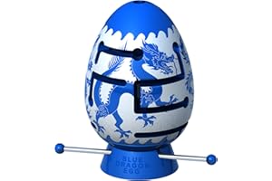 Smart Egg Blue Dragon: 3D Maze Puzzle, Challenging Brain Teaser for Puzzle Lovers (Difficult, Level 1 out of 3, for age 8+) - Challenge and Fun in Solving the Labyrinth inside the Egg