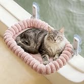 EDAGNY Cat Bed Hammock for Indoor Cats, Foldable, Reversible Cover, Plush, Resistant up to 18 kg (Pink, L)