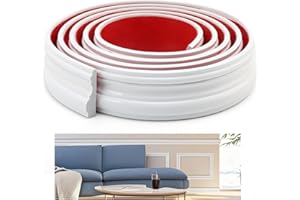 AIDEHUAKEJI Peel and Stick Wall Panels, Panelling Kit, Stick on Panelling for Walls, Dado Rail Self Adhesive, Moulding Trim for Mirror Frame, Wall Protection and Home DIY Decoration White 3.5m/4cm