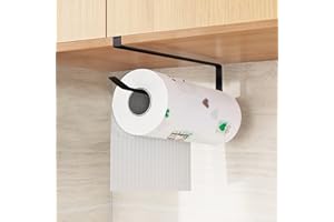 FORMIZON Portarotolo Cucina Senza Foratura, 27cm Porta Carta da Cucina Sottopensile, Ortarotolo di Carta Cucina Senza Forare Portarotolo di Carta Per Cucina e Bagno Porta Asciugamano (Nero)