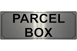 XTRA-PRINT 376 PARCEL BOX Metal Aluminium Plaque Sign For Door House Office Gate Letters (200x75mm., Brushed Silver)