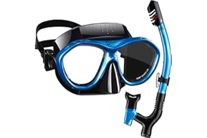 Dorlle Gafas Buceo, Máscara de Buceo, con Snorkel Seco de 3 Canales Mejorado, Gafas de Buceo de Vidrio Endurecido, Antivaho, a Prueba de Fugas y Antivaho, Equipo de Snorkel Adultos