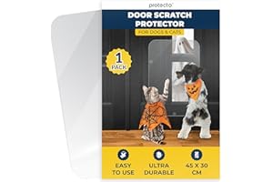 PROTECTO Ultra Durable Door Protector for Dogs – 45x30 cm Clear Cat Scratch Protector | Easy to Install Anti Scratch Door Guard for Dogs and Cats - Protection for Furniture, Walls and Windows