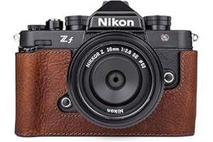 MUZIRI KINOKOO Z f Zf Tasche, Echtleder Halbschutzhülle kompatibel für Z f/Zf Kamera – mit Öffnung unten und Handgriff-Design - Braun