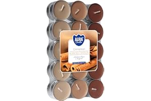 BISPOL Świece zapachowe zestaw 30 szt. podgrzewaczy stołowych, zapach: cynamon