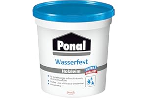 Ponal Holzleim Wasserfest, Montagekleber mit hoher Verleimungsfestigkeit für Feuchträume, wasserfester Kleber zur Montage-, Fugen- & Flächenverleimung, 1x760g