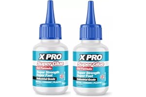 MIKA & LILY M&L XPRO Industrial Grade All Purpose Super Glue Gel X 2 bottles. For use by professionals in trade applications. Formulated to achieve the strongest possible bond on most metals, plastics or rubber.
