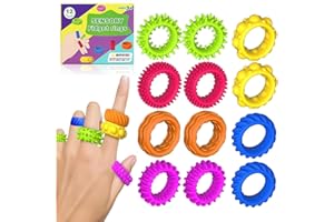 JoyJoyful 12 Pcs D'activité Sensorielle Fidget Toys Anti Stress, Texturées Différentes Couleurs, Planche à Fidget Sensorielle pour Enfants, Jouet en Silicone pour soulager Le Stress