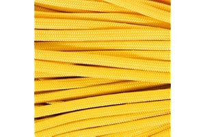 Paracord Planet Yellow Paracorde 550 - Paracorde de type III à 7 brins pour camping, artisanat, utilitaire et plus encore - Jaune (15,2 m)