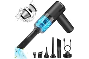 TENGWUDZ Handstaubsauger Kabellos, 7000PA Mini-Autostaubsauger, Staubsauger & Gebläse & Vakuumpumpe 3 in 1, Leichter tragbarer, wiederaufladbarer Handstaubsauger für Auto, Büro, Haus (Schwarz)