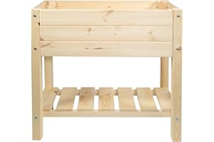 ‎MGC24 mgc24 Hochbeet Massiv S - Kiefernholz Natur rechteckig für Garten/Terrasse/Balkon - 79 x 40 x 78 cm