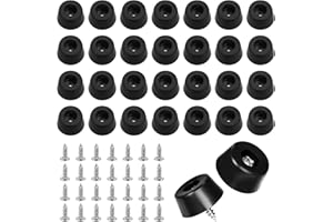 NQEUEPN 30szt Gumowe Nózki do Deski do Krojenia, 15x8mm Antyposlizgowe Nózki do Deski do Krojenia ze Srubami Okragle Gumowe Nózki Odbojniki Podkladka do Mebli Elektroniki Sprzetu Kuchennego