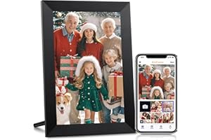 YOUYU Digital Pohot Frame 10.1 Inch, Touch Electronic Photo Frame, Digital Picture Frame WiFi with 32 GB Memory, Auto-Rotation, Share Photos Slideshow and Videos Anywhere via Free App - Gifts for Mom