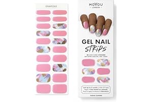 MOYOU LONDON Semi Cured Gel Nail Strips, 20 Pc. Gel Wraps for Nails, Easy Apply & Remove for Salon-Quality Manicure, Works with Any Nail Lamps - Sugar Coating