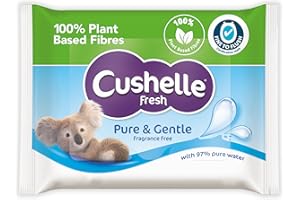 Cushelle Fresh Pure 12x42 Flushable Moist Toilet Tissue Wipes