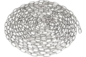 sourcing map Stainless Steel 304 Hardened Proof Coil Chain 5m Length 1.5mm Thickness Zinc Plated