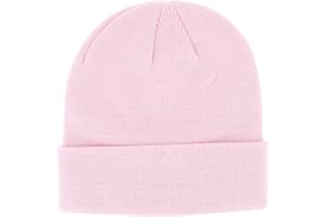 SHIPITNOW Bonnet Homme ou Femme Uni - Bonnet Hiver Basic en Maille sans Pompon - 100% Acrylique - avec ou sans Revers - Modèle Simple et Classique sans Marque - Taille Unique