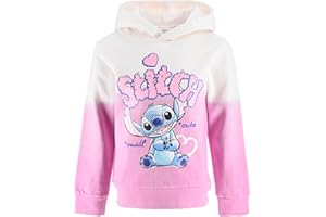 Disney Stitch Sudadera para Niñas, Sueter Sudadera con Capucha para Niñas, Tallas 3 a 8 Años