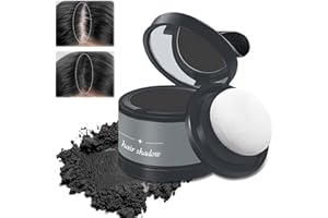 NAILGELER Retocador de raíces en polvo, Powder Hair, 4g Corrector para las raíces del cabello, Retoca Raíces Polvo, Corrector para Densificar El Cabello, Uso para Rellenar El Cabello Debilitado (Negro)