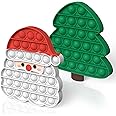 HOUT® 2 Pieces Christmas Pop Fidget Toy Set - Bubble Popit Anti-Stress Toy - Christmas Figetttoys Autism Needs Pressure Relieving Poppets Toy - Plopper Toy
