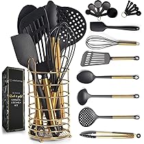 Ensemble de 42 pièces par KRONENKRAFT - set de cuisine en acier inoxydable et nylon, ensemble de