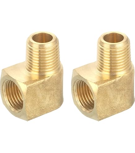 Raccordo A Gomito In Ottone 90°: Per Tubo 12mm - Filetto Maschio 1/4' NPT - Connettore Per Aria/Acqua - 2