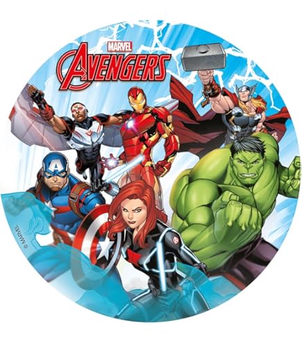 Dischi Commestibili Avengers Per Torte - Decorazione Cupcake, Biscotti, Feste Bambini - Foto 3