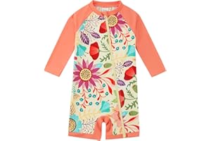 upandfast Maillot de Bain pour Bébé Garçon/Fille avec Zip Tout au Long Cuirasse pour Toddler Une Pièce Protection Solaire UPF 50+