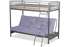 Humza Amani FUTON BUNK BED (With One Futon Mattress) IN SILVER METAL FINISH (Lilic)