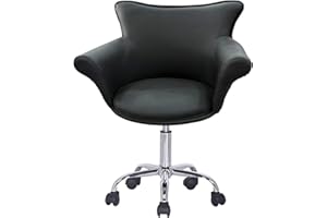 CRIS NAILS SL Crisnails® Taburete Giratorio con Ruedas para Peluquería, Cosmética, Dentista, Silla de Trabajo Profesional Giratoria con Ruedas (Blanco) (Negro)