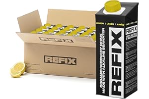 Bebida de Recuperación REFIX – Base Agua del Mar, Baja en Calorías, Orgánica, Sin Azúcar Añadido, Vegana, Electrolitos y Sales Minerales Naturales del Mar - Sabor Limón - Pack de 24 Tetrapack
