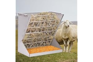 MOGOULUA 2 en 1 Comedero de Heno para Cabra Alimentador de Heno de Oveja Porta Heno Colgante para Ovejas Dispositivo de Alimentación para Ganado