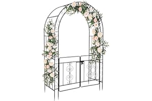 HOBBYZOO Arches de Jardin, Structures pour Plantes grimpantes - Double Couche avec Porte - pour Les Mariages et Les décorations,134x59x213cm, Noir
