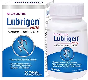 Nicholas Nutraceuticals Lubrigen Forte Joint Support Supplement with Glucosamine Chondroitin MSM Curcumin with Boswellia for Joint Flexibility Mobility and Strength - 60 Tablet