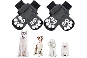 KOOLTAIL Dog Socks Paws Stop Licking,Anti Slip Dog Socks With Grips for Injured Paws Waterproof,Pet Shoes for Hot Pavement & Hardwood Floors,Soft Double Sided Grippy Boots For Small Medium Large Dogs