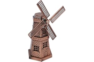 QCWWY Décor de Moulin à Vent, Bords Soigneusement Polis et Mini Moulin à Vent Portable Artisanat Exquis Ne Se Gratte Pas Les Mains Décoration Personnalisée pour Le Salon du Restaurant