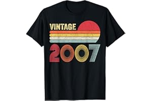 VINTAGE BIRTHDAY GIFTS APPAREL CO. Vintage 2007 Funny 18 Years Old Boys and Girls 18th Birthday T-Shirt
