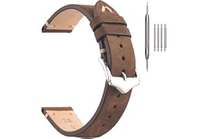 EACHE Leather Watch Straps,Crazy Horse/Oil Wax Vintage Calfskin Watch Band Men Women Watchbands 18mm 19mm 20mm 22mm More Colors