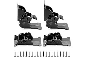 Moendergo 4 szt. Składane stojaki na nogi stołowe, składane wsporniki 180° ze śrubami, składane zawiasy, składany stojak samoblokujący się przedłużacz do stołu warsztatowego (180° czarny brąz)