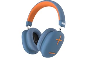 T'NB T’NB Casque sans Fil Circum-aural, Confortable et Englobant, avec Connexion Bluetooth, Son Stéréo avec Micro Intégré, Autonomie Jusqu’à 50 Heures – Bleu et Orange