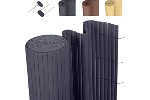 DVAURLIAN Mata maskująca z PCW, osłona balkonowa z opaskami kablowymi, ogrodzenie chroniące przed wzrokiem, wodoszczelna, ochrona przed wiatrem, do ogrodu, na balkon i taras (antracytowa, 100 x 500 cm