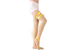 TOFLY® Medical Thigh High Compression Stockings for Women & Men, Closed Toe, Opaque, Firm 20-30mmHg Graduated Compression Socks with Silicone Band, Support for Varicose Veins, Edema, Travel,Beige L