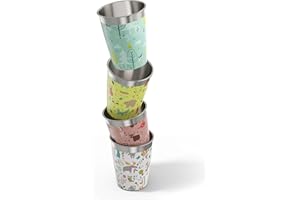 Sigg Set de vasos para niños (4 x 0.35 L), copas infantiles en 4 diseños coloridos para niños y niñas