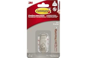 COMMAND Hook Comando metal 17062Bn-Look "Timeless" peso S 450g, oval, 1 gancho y 2 tiras de cromo-
